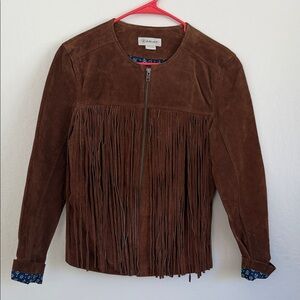 Ariat Dark Brown Leather Fringe Jacket